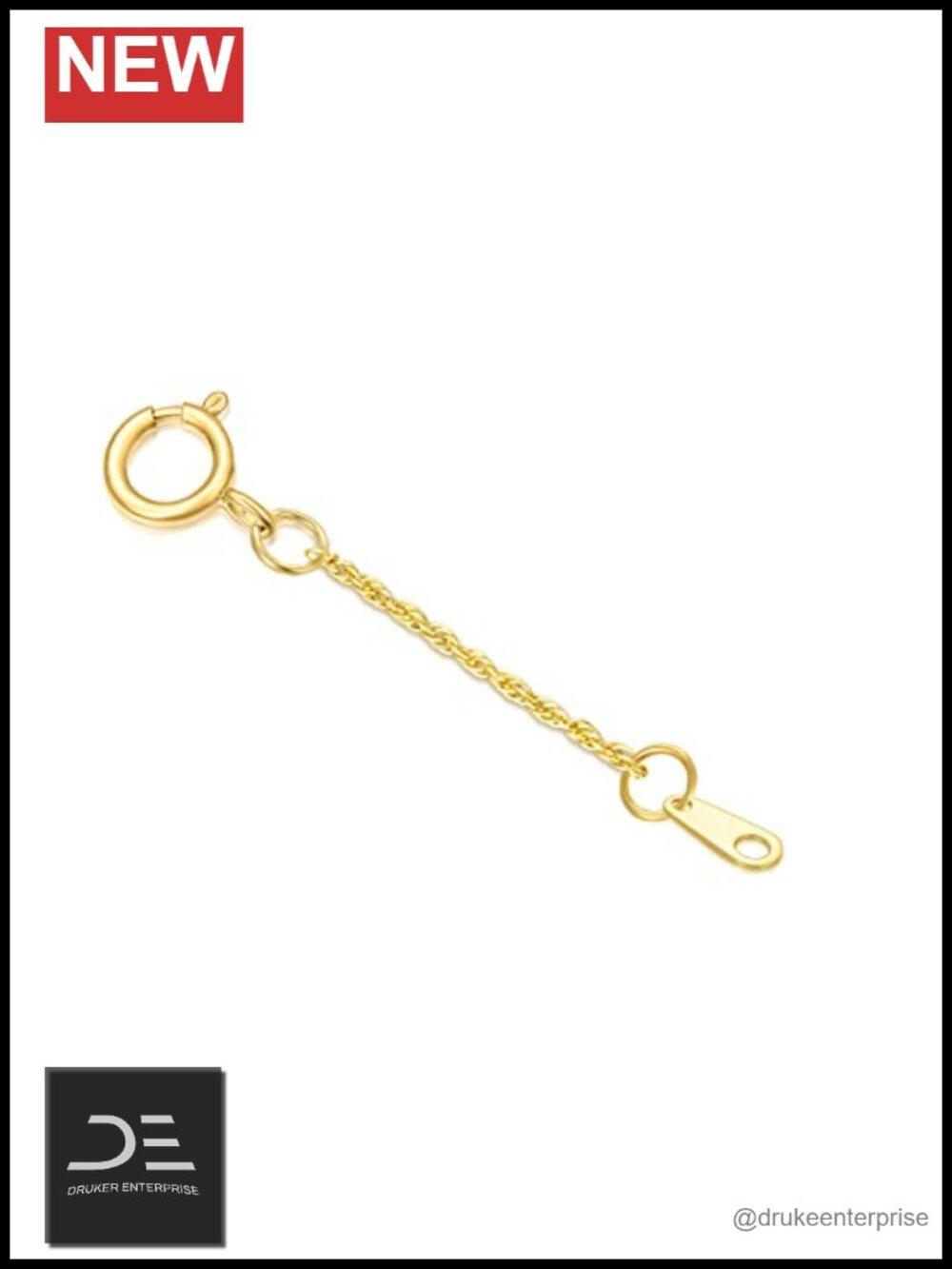 14k Real Gold Necklace Bracelet Anklet Extender Chain Lobster Clasp